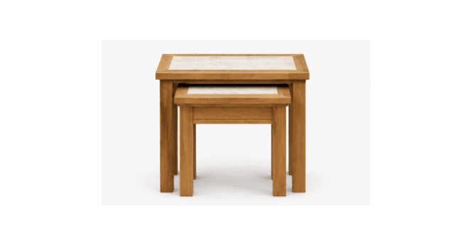 AnBerCraft CLEARANCE - Beaumont Dover Tile Top Nest of Table