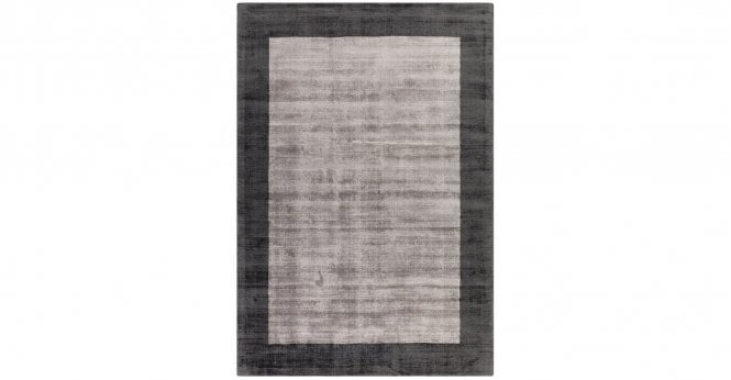 Asiatic  Blade Border Charcoal/Silver Rug