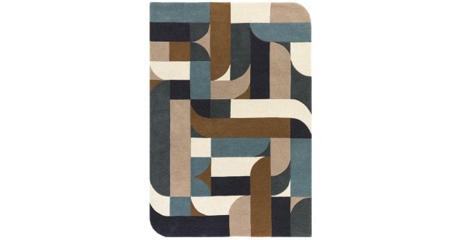 Asiatic  Matrix 89 Klotski Teal Rug
