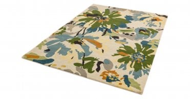 Asiatic Reef RF11 Floral Green Multi Rug