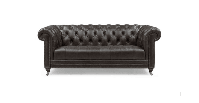 At The Helm  Buckingham 3 Seater Leather Chesterfield Sofa