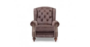 At The Helm Buckingham Fabric Chesterfield Power Reclining Wing Chair