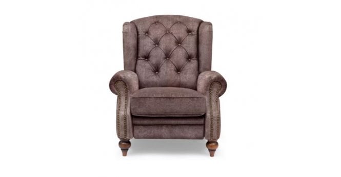 At The Helm  Buckingham Fabric Chesterfield Wing Chair