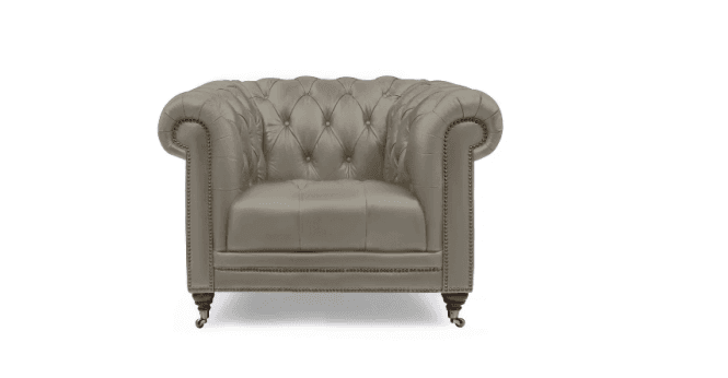 At The Helm  Buckingham Leather Chesterfield Armchair