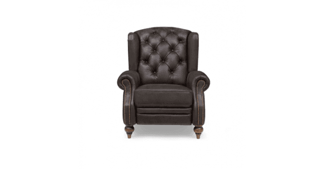 At The Helm  Buckingham Leather Chesterfield Wing Chair