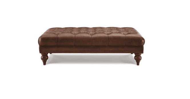 At The Helm  Buckingham Leather Footstool