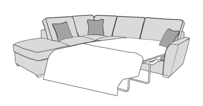Buoyant  Fantasia Left Hand Facing Corner Sofa Bed Group (R2S,LFC,FST) with Standard Back