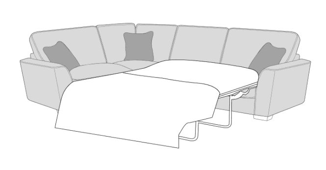 Buoyant  Fantasia Left Hand Facing Corner Sofa Bed (R2S,COR,LH1) with Standard Back