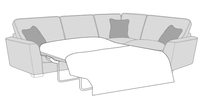 Buoyant  Fantasia Right Hand Facing Corner Sofa Bed (L2S,COR,RH1) with Standard Back