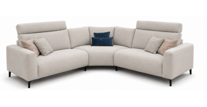 Rom CLEARANCE -  Cosmo Power Recliner Corner Sofa with Interchangeable Headrests