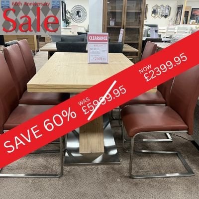 Extending solid oak table