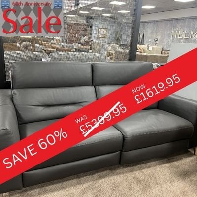 Calia Italia Tessio Italian Leather reclining sofa