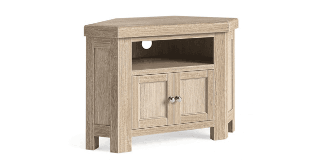 Corndell  Le Havre Corner TV Unit with 2 Doors White Wash