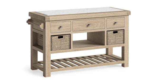 Corndell  Le Havre Large Kitchen Island White Wash