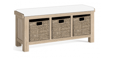 Corndell Le Havre Storage Bench No Cushion White Wash