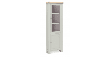 Corndell Salcombe Corner Display Cabinet Light Grey