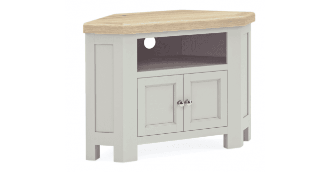 Corndell  Salcombe Corner TV Unit with 2 Doors Light Grey