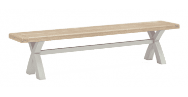 Corndell Salcombe Cross Bench without Cushion Light Grey