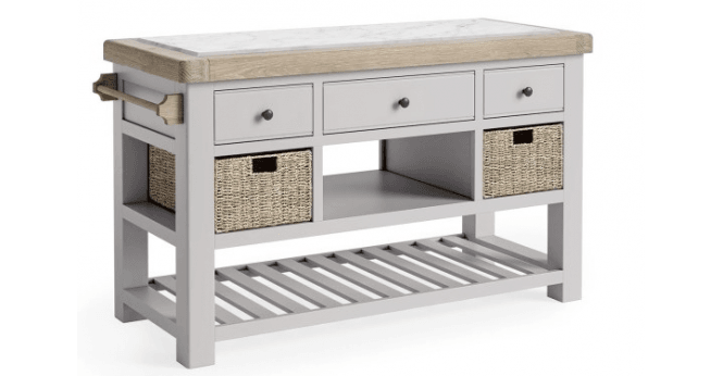 Corndell  Salcombe Large Kitchen Island Light Grey