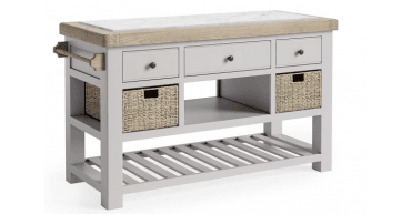 Corndell Salcombe Large Kitchen Island Light Grey
