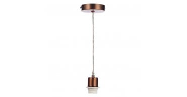 1 Light Aged Copper E27 Suspension With Clear Cable