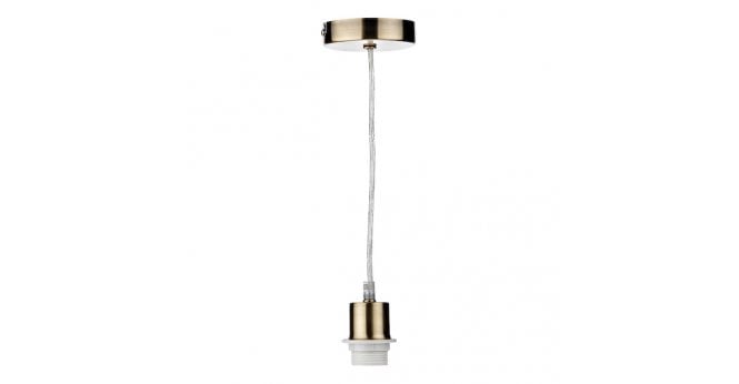 Där Lighting 1 Light Antique Brass E27 Suspension With Clear Cable