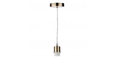 1 Light Antique Brass E27 Suspension With Clear Cable