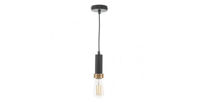 Där Lighting 1 Light E27 Suspension Matt Black And Bronze