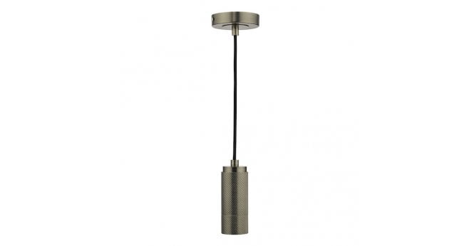 Där Lighting 1 Light Knurled Antique Chrome E27 Suspension