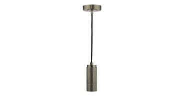 1 Light Knurled Antique Chrome E27 Suspension