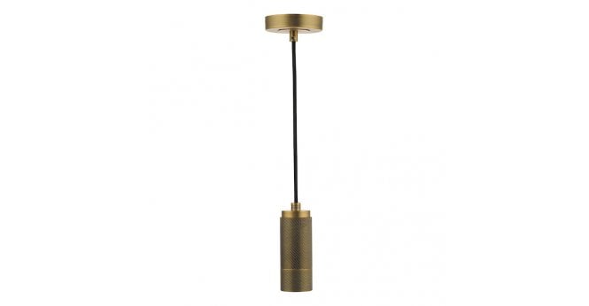 Där Lighting 1 Light Knurled Brass E27 Suspension