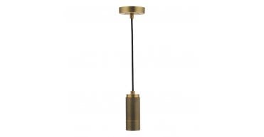 1 Light Knurled Brass E27 Suspension