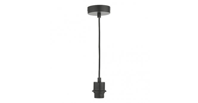 Där Lighting 1 Light Matt Black E27 Suspension With Black Cable