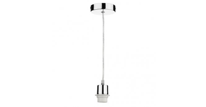 Där Lighting 1 Light Polished Chrome E27 Suspension With Clear Cable