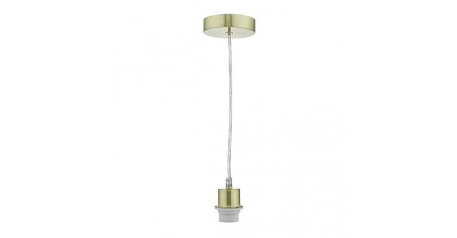 Där Lighting 1 Light Satin Brass E27 Suspension With Clear Cable