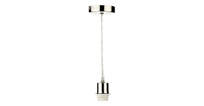 Där Lighting 1 Light Satin Chrome E27 Suspension With Clear Cable