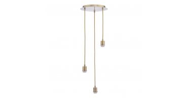 3 Light Antique Brass E27 Suspension Cluster