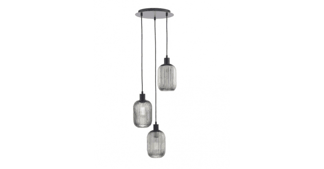 Där Lighting 3 Light Cluster Pendant Matt Black