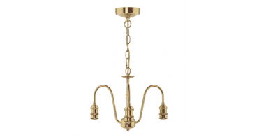 3 Light Suspension Natural Brass Fitting Only