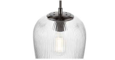 Abrielle Pendant Brushed Nickel and Ribbed Glass