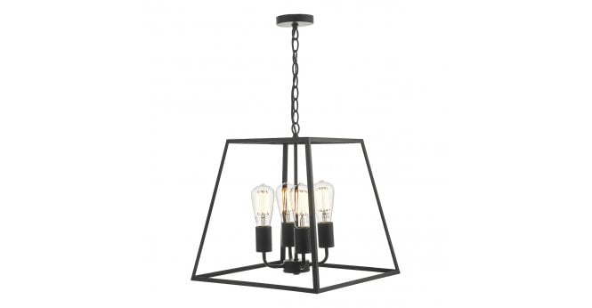 Där Lighting Academy 4 Light Lantern Matt Black