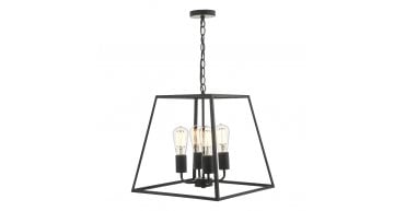 Academy 4 Light Lantern Matt Black