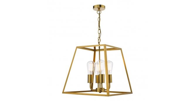 Där Lighting Academy 4 Light Lantern Natural Brass