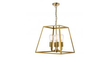 Academy 4 Light Lantern Natural Brass