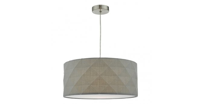 Där Lighting Aisha Easy Fit Pendant Grey With Shade