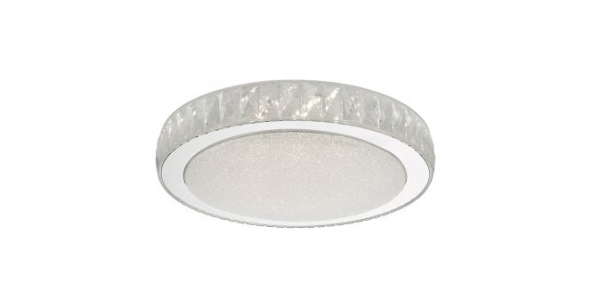 Där Lighting Akelia Large Flush Clear and Mirror Effect LED