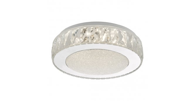 Där Lighting Akelia Small Flush Clear and Mirror Effect LED