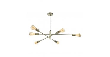 Alana 6 Light Pendant Antique Brass