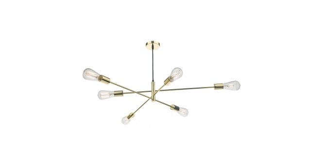 Där Lighting Alana 6 Light Pendant Polished Gold