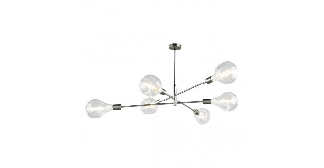Där Lighting Alana 6 Light Pendant Satin Chrome